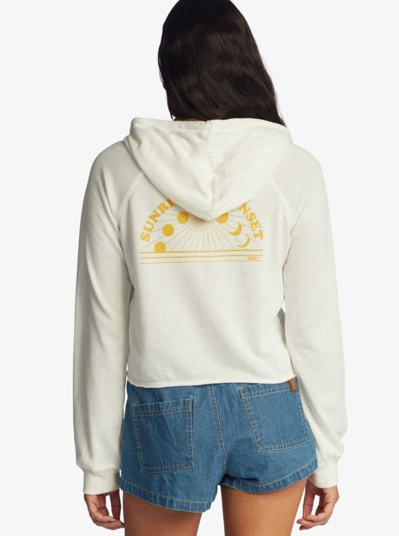 Bright White Roxy We Arrived Hooded Pullover | OWGZCS901