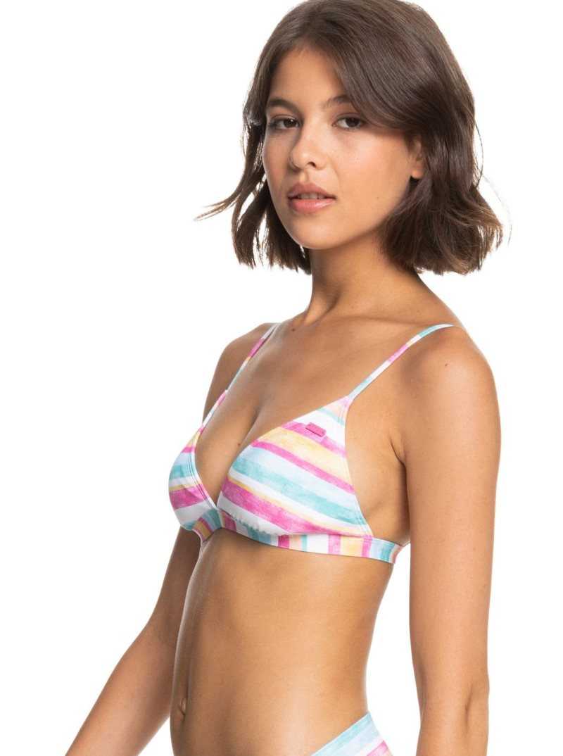 Bright White S Sun Struck Roxy Island In The Sun Triangle Bikini Top | HWXRIB908