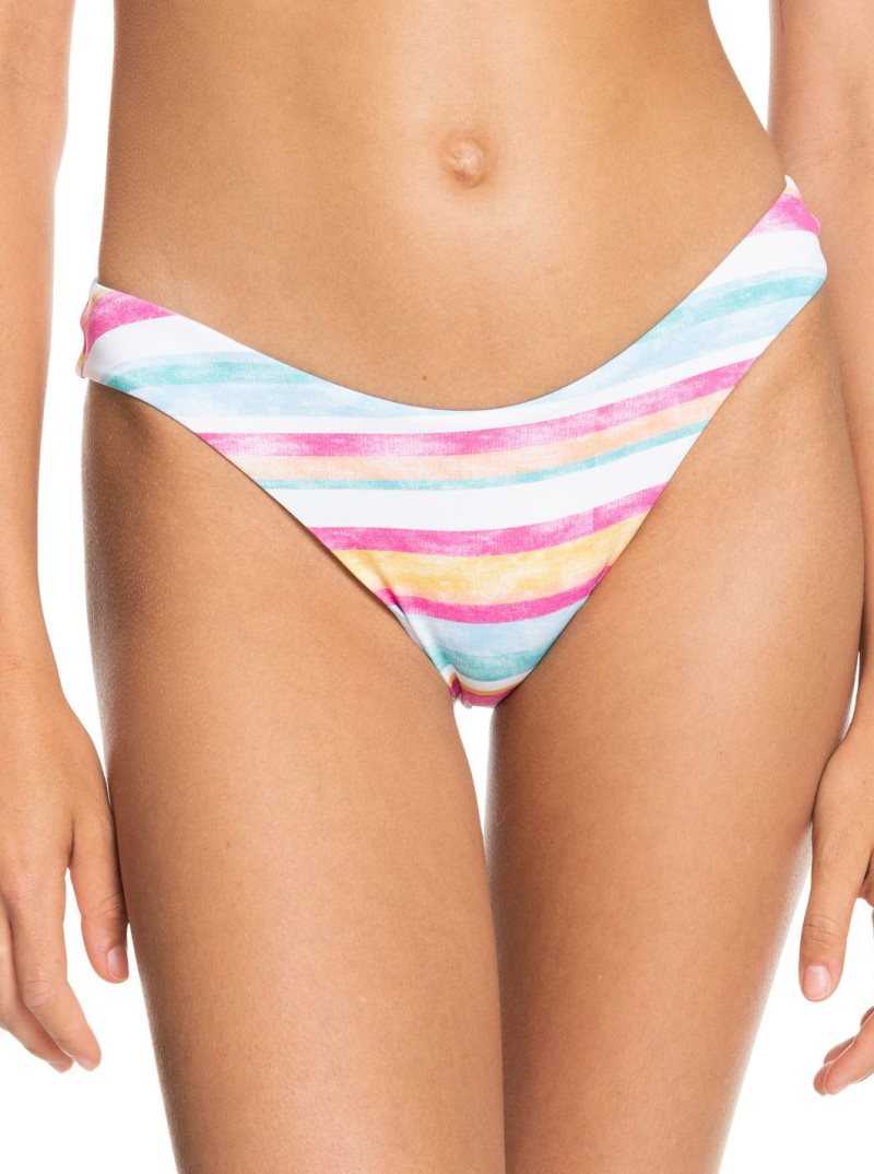 Bright White S Sun Struck Roxy Island In The Sun High Leg Cheeky Bikini Bottoms | MPUNGL014