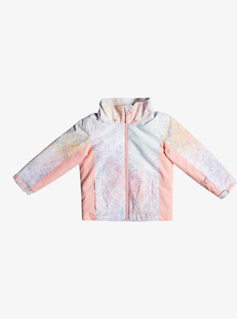 Bright White Splash Roxy 2-7 Snowy Tale Insulated Snow Jacket | ABYTNM824