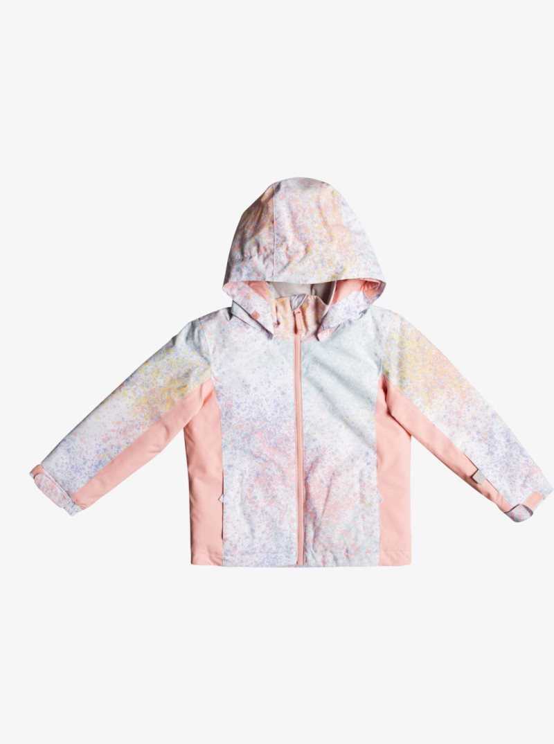 Bright White Splash Roxy 2-7 Snowy Tale Insulated Snow Jacket | ABYTNM824