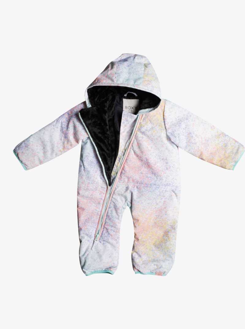 Bright White Splash Roxy Rose Insulated Snow Suit Baby | KQXUGE623