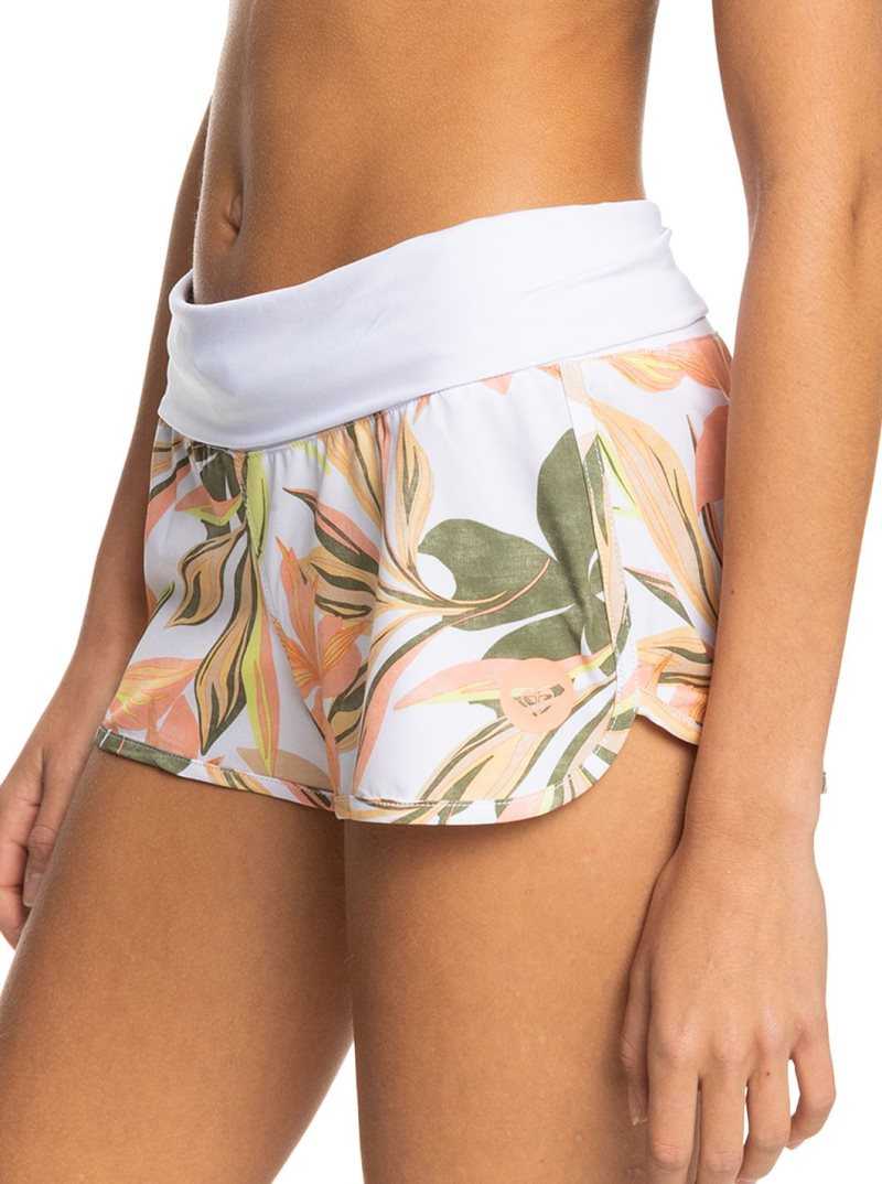 Bright White Subtly Salty Flat Roxy Endless Summer Printed 2' Boardshorts | GZWULI657