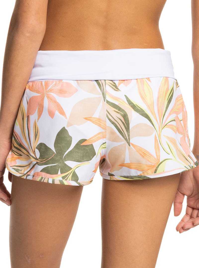 Bright White Subtly Salty Flat Roxy Endless Summer Printed 2' Boardshorts | GZWULI657