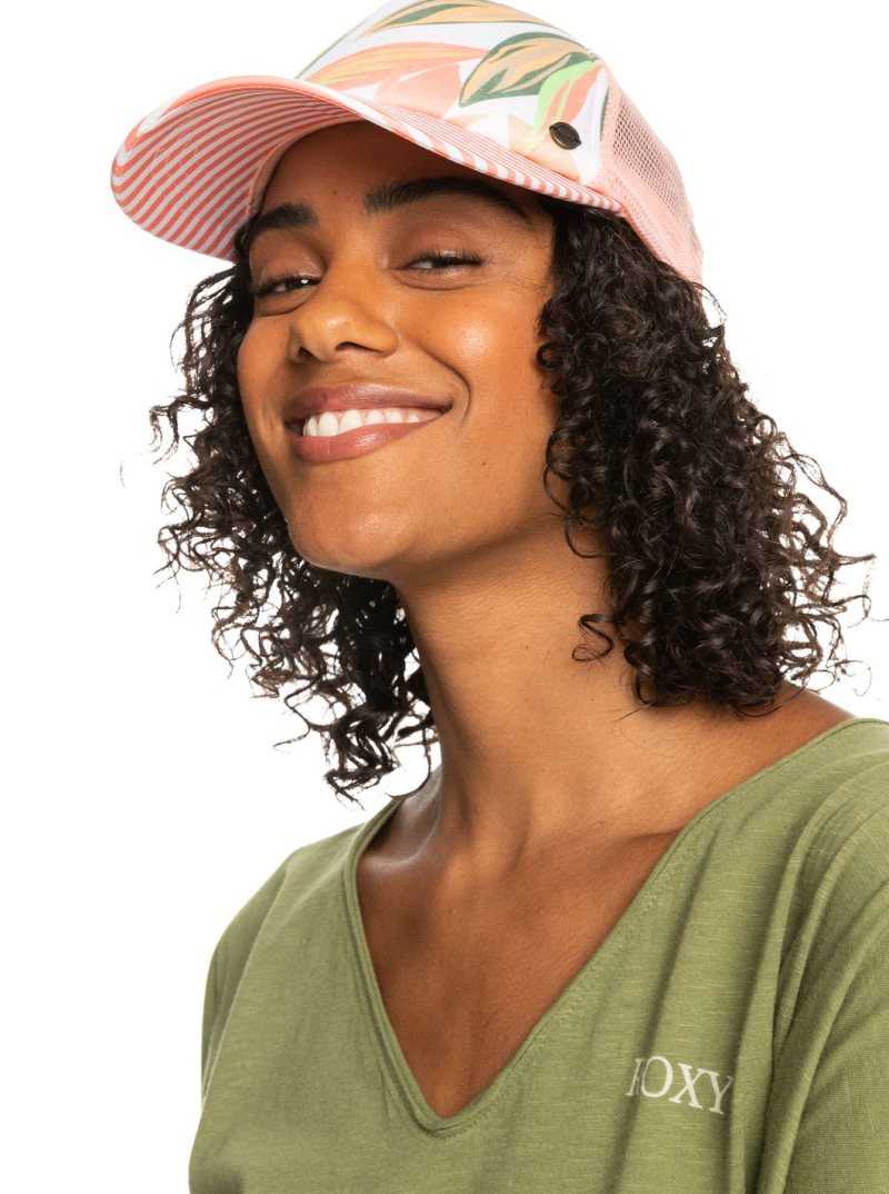 Bright White Subtly Salty Mult Roxy Beautiful Morning Trucker Hat | PSIGWZ561