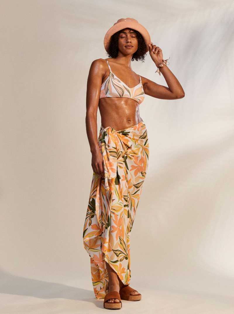 Bright White Subtly Salty Mult Roxy Cool And Lovely Sarong | XVSAYE158