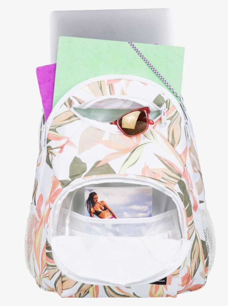 Bright White Subtly Salty Mult Roxy Shadow Swell Printed Medium Backpack | DGAVXW973