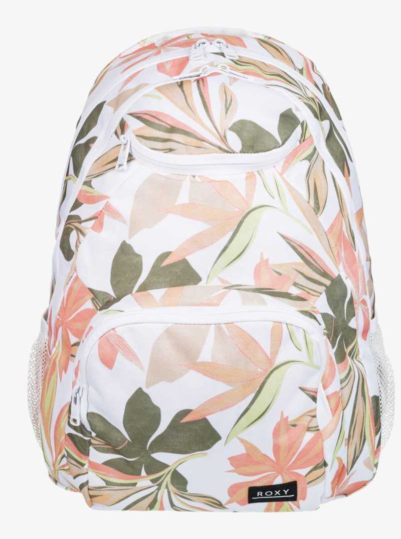 Bright White Subtly Salty Mult Roxy Shadow Swell Printed Medium Backpack | DGAVXW973