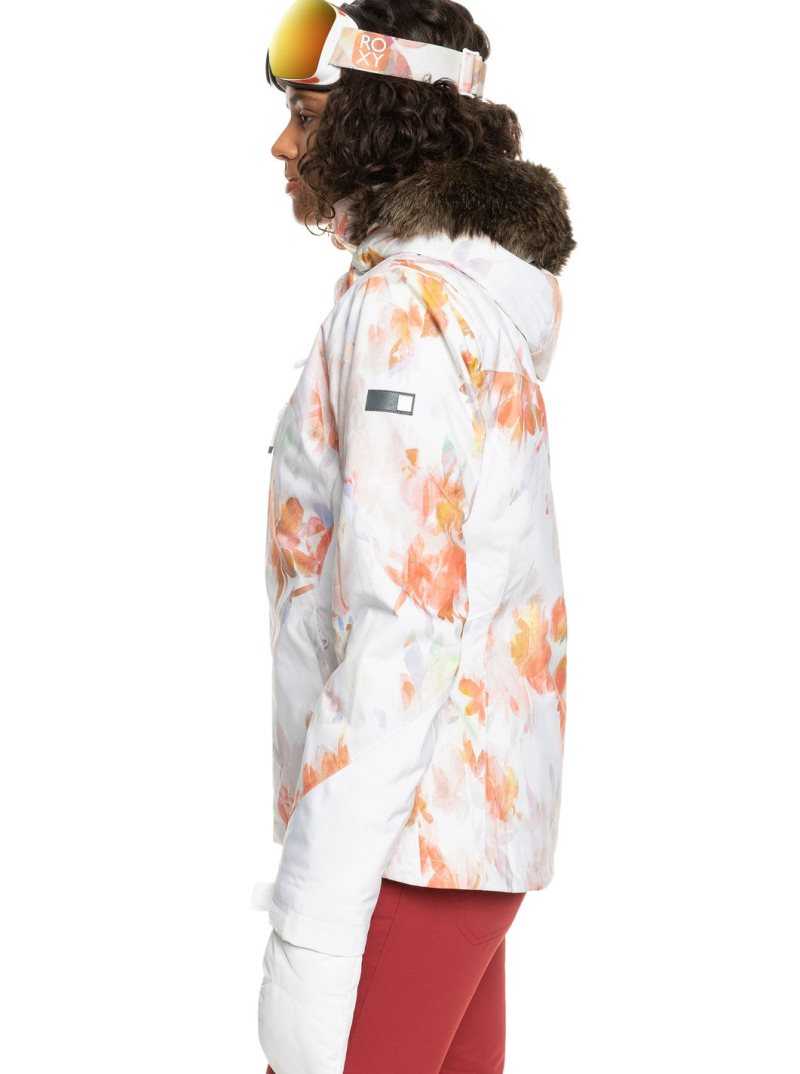 Bright White Tenderness Roxy Jet Ski Premium Insulated Snow Jacket | BSAMVG897