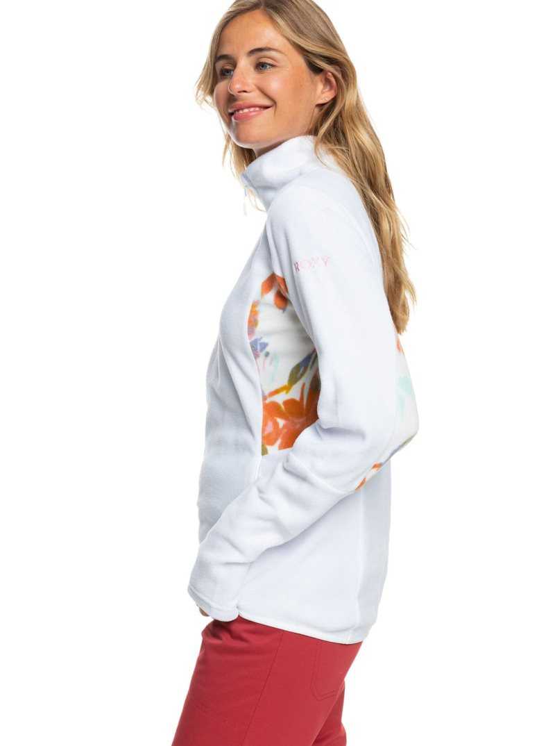 Bright White Tenderness Roxy Sayna Half-Zip Fleece | MOGSXR310