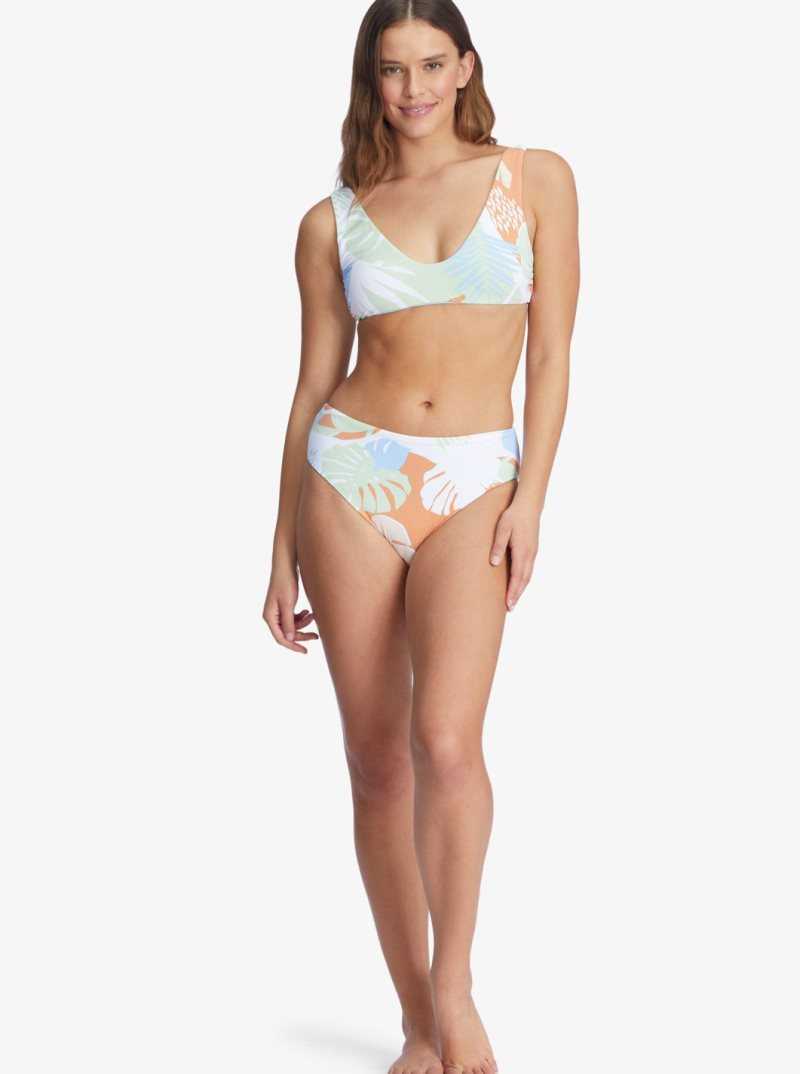 Bright White Undertone S Roxy Wildflowers Reversible Full Bikini Bottoms | JUBDMS639