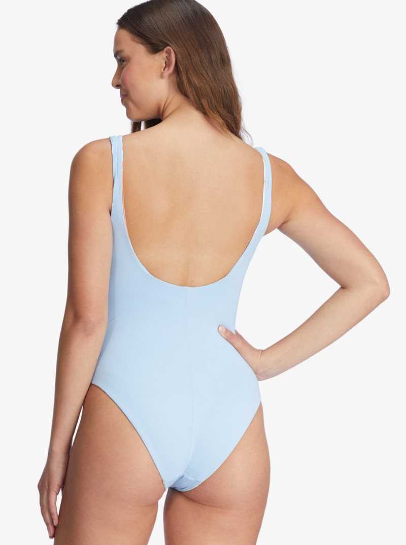 Bright White Undertone S Roxy Wildflowers Reversible One-Piece Swimsuit | PFULQV125