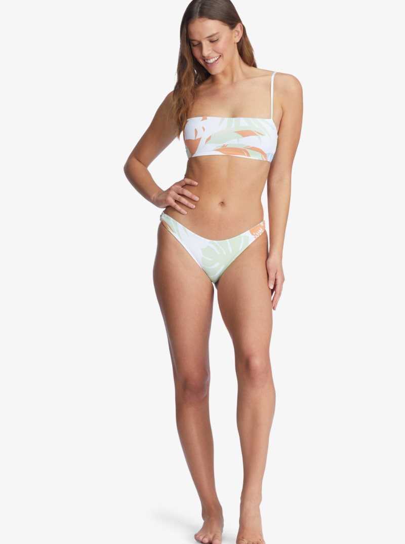 Bright White Undertone S Roxy Wildflowers Reversible Full Bikini Bottoms | YRBZGN685