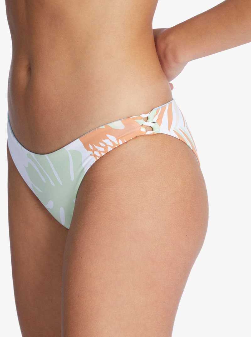 Bright White Undertone S Roxy Wildflowers Reversible Full Bikini Bottoms | YRBZGN685