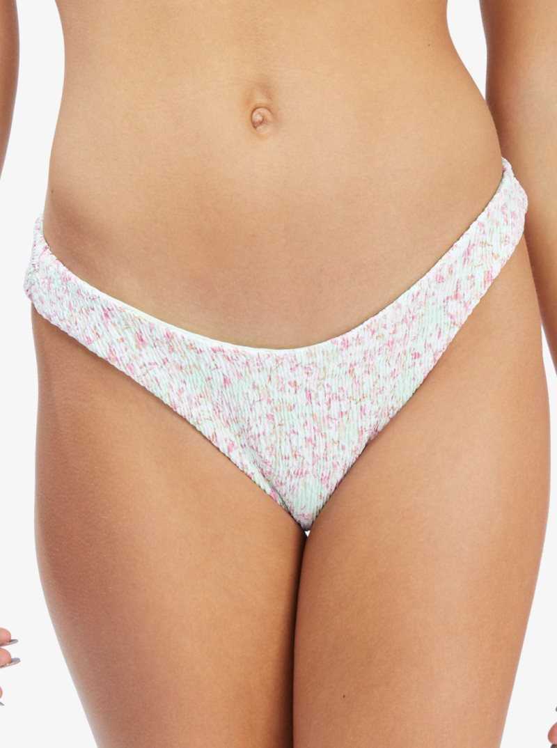 Brook Green Ditsy In Paradise Roxy Ditsy In Paradise Smocked Cheeky Bikini Bottoms | RQNLCG354