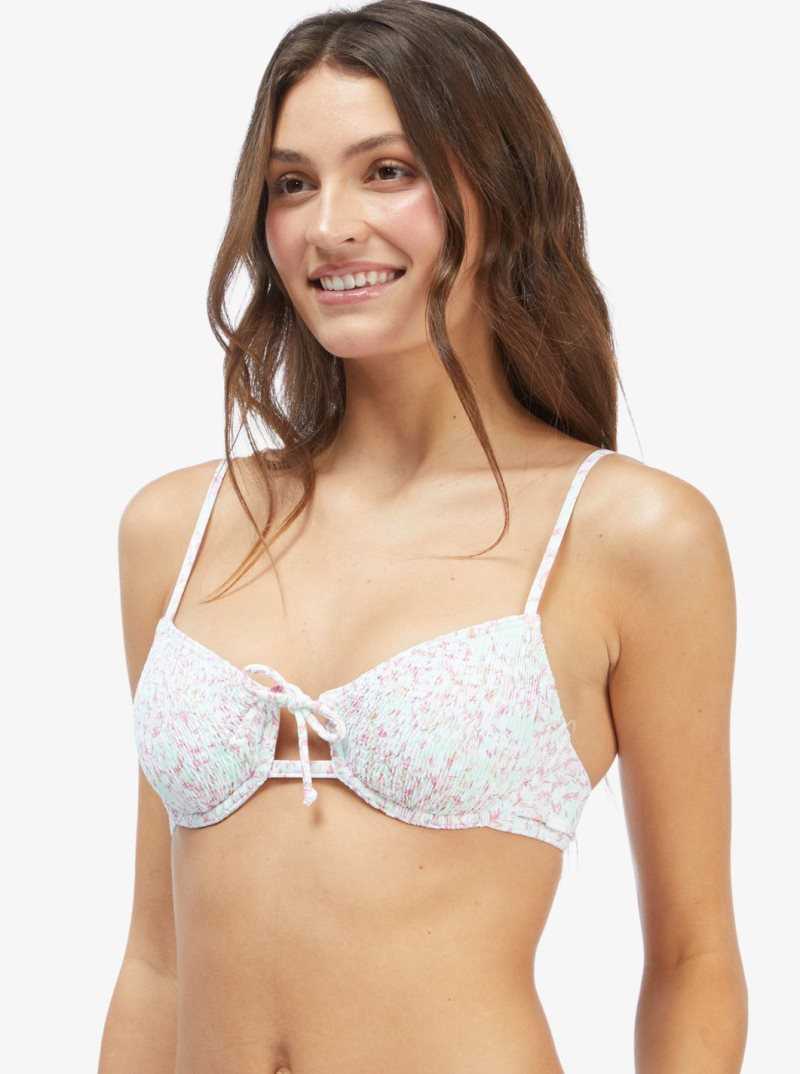 Brook Green Ditsy In Paradise Roxy Ditsy In Paradise Underwired Bralette Bikini Top | WNKICQ923