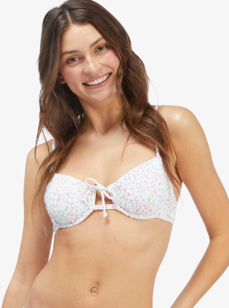 Brook Green Ditsy In Paradise Roxy Ditsy In Paradise Underwired Bralette Bikini Top | WNKICQ923