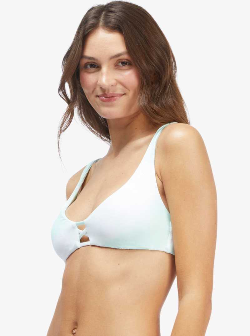 Brook Green Palm Tree Dreams Roxy Palm Tree Dreams Reversible Elongated Triangle Bikini Top | NLUABH280