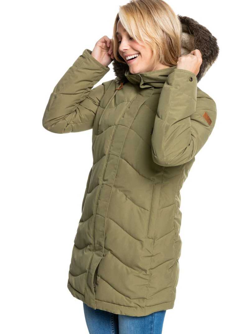 Burnt Olive Roxy Ellie Cold Weather Jacket | GVWRDA325