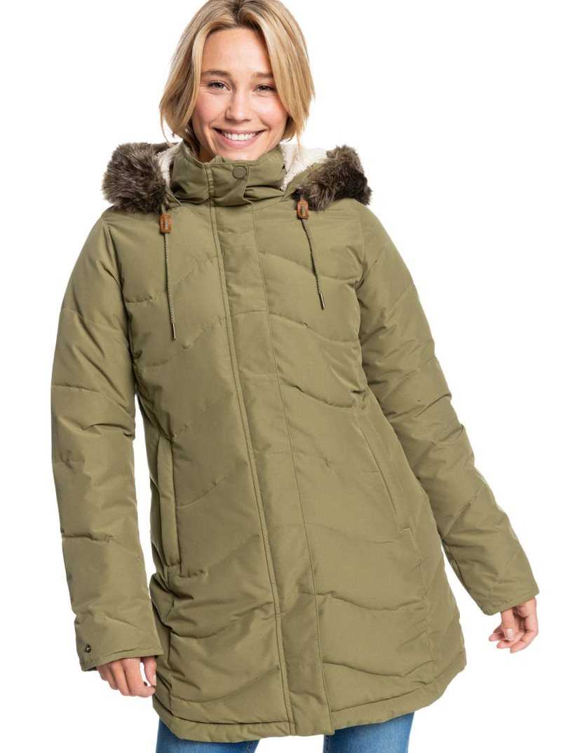 Burnt Olive Roxy Ellie Cold Weather Jacket | GVWRDA325