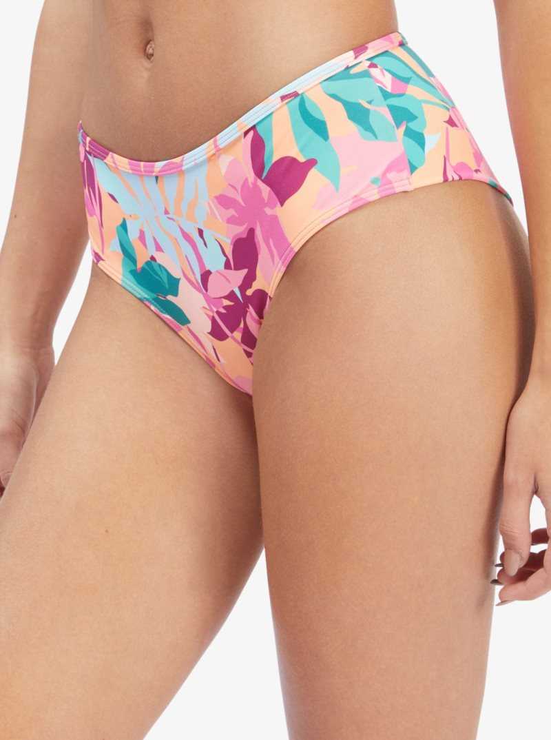 Cantaloupe Tropi Palm Roxy Active Hipster Bikini Bottoms | JCANBH849