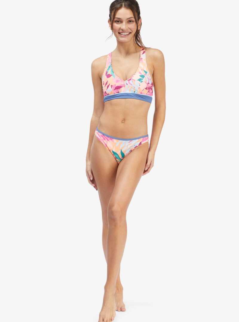 Cantaloupe Tropi Palm Roxy Active Regular Coverage Bikini Bottoms | RZDYOM325