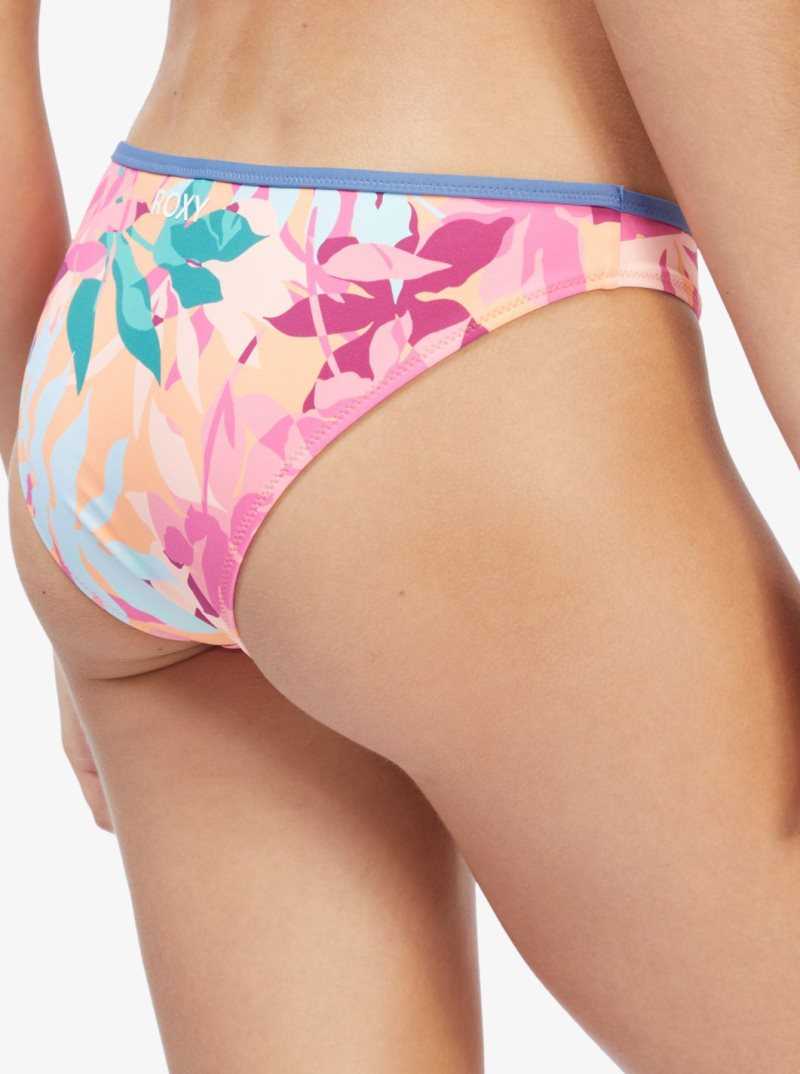 Cantaloupe Tropi Palm Roxy Active Regular Coverage Bikini Bottoms | RZDYOM325