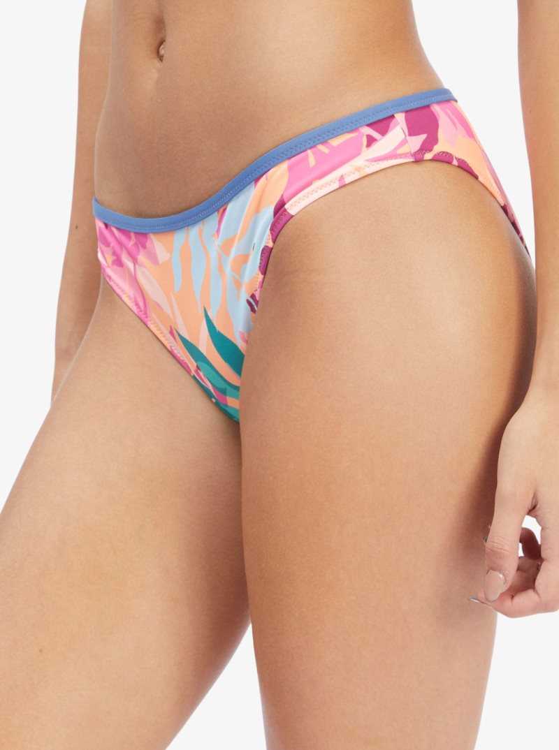 Cantaloupe Tropi Palm Roxy Active Regular Coverage Bikini Bottoms | RZDYOM325