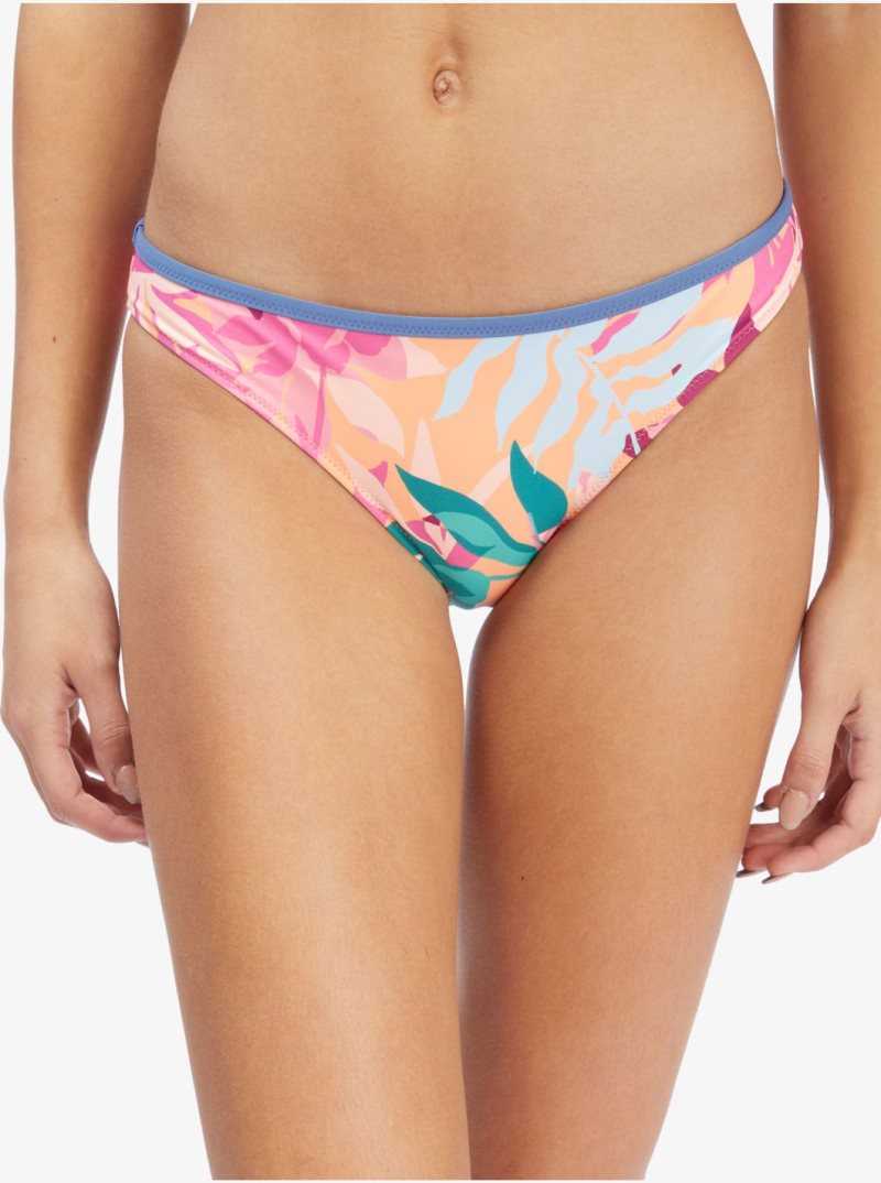 Cantaloupe Tropi Palm Roxy Active Regular Coverage Bikini Bottoms | RZDYOM325