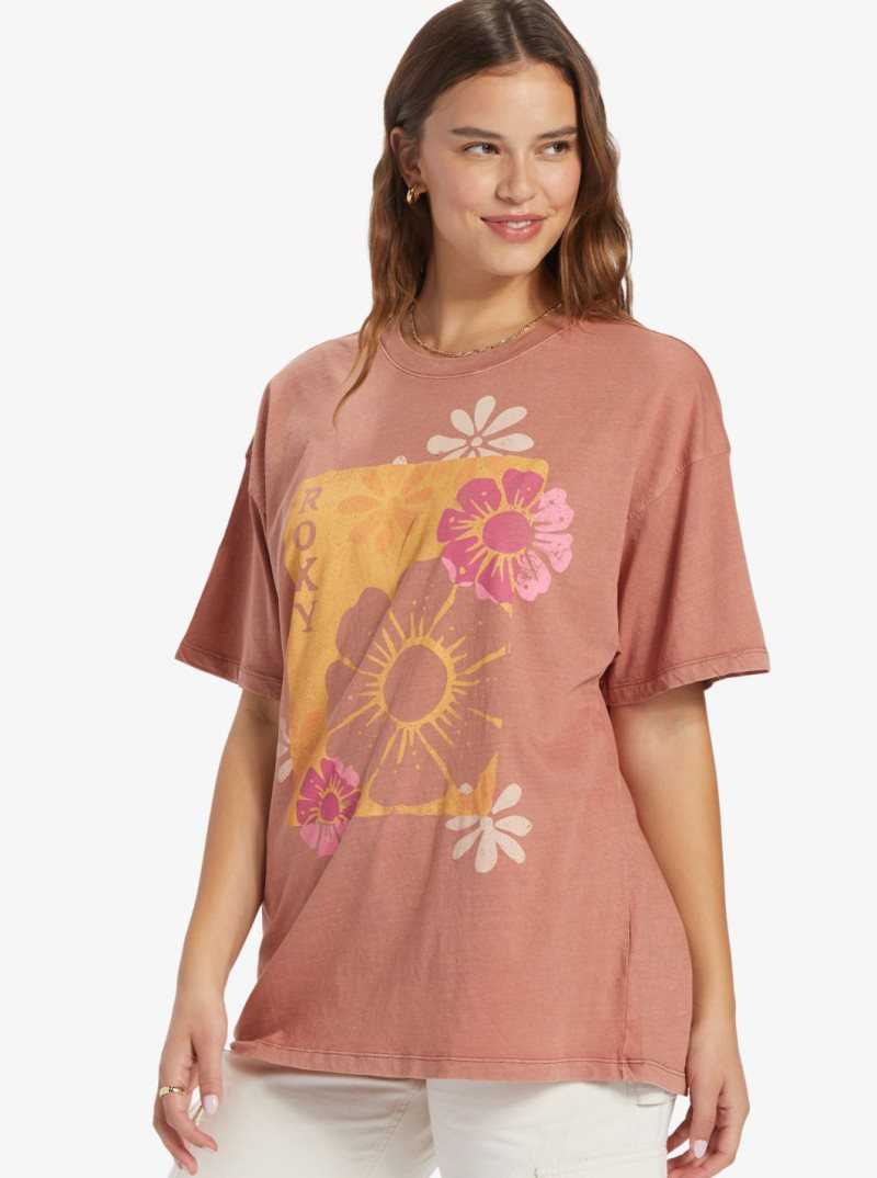 Cedar Wood Roxy Florals Oversized T-shirt | ULMPOR460