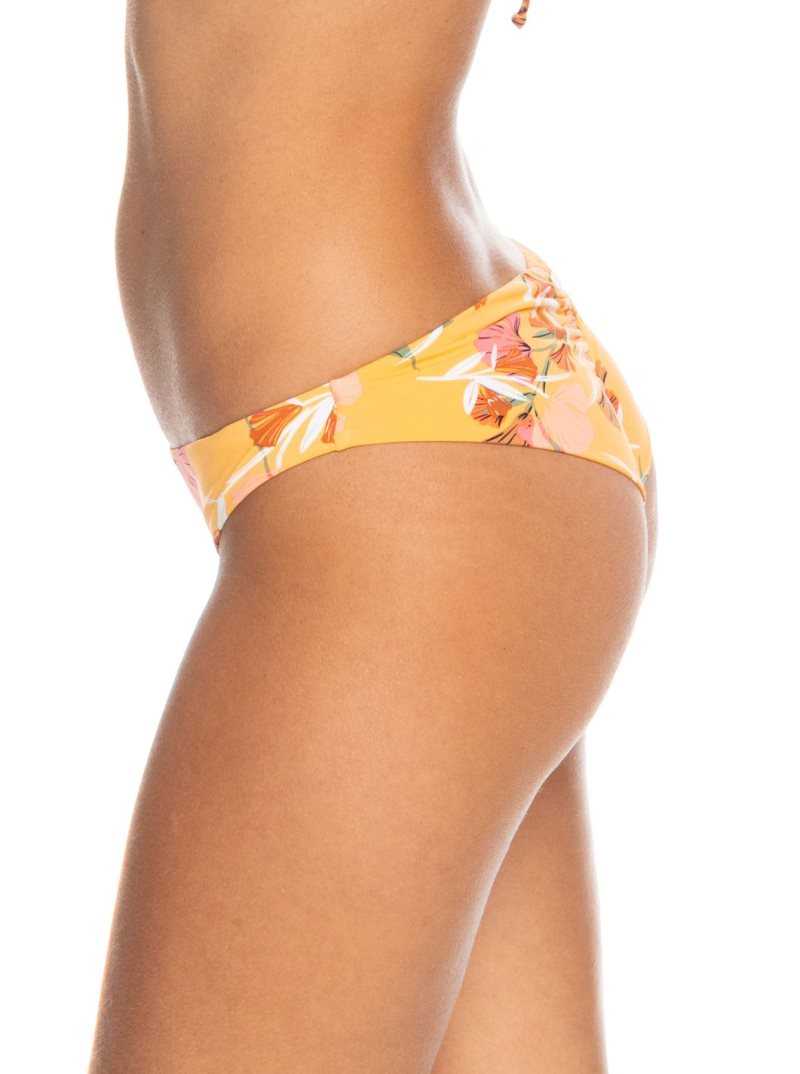 Chamois Pressed Flowers Roxy Printed Beach Classics Cheeky Bikini Bottoms | MLWSUF124