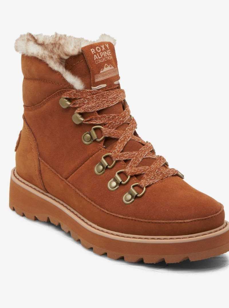 Chestnut Brown Roxy Sadie Lace-Up Boots | EGXQMD382