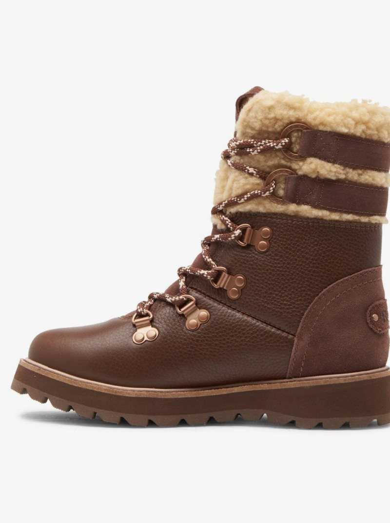 Chocolate Roxy Brandi Lace-Up Boots | NDRVIH470