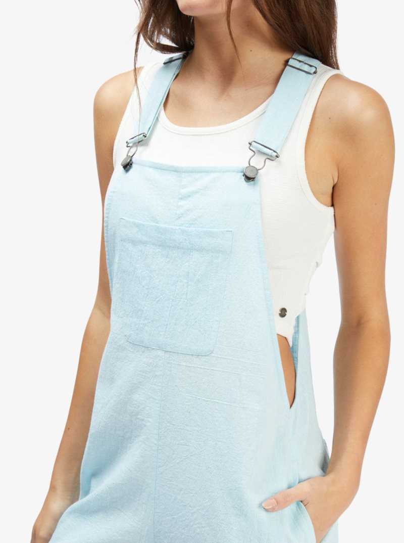 Cool Blue Roxy Somebody New Short Overalls | UJTRPL264