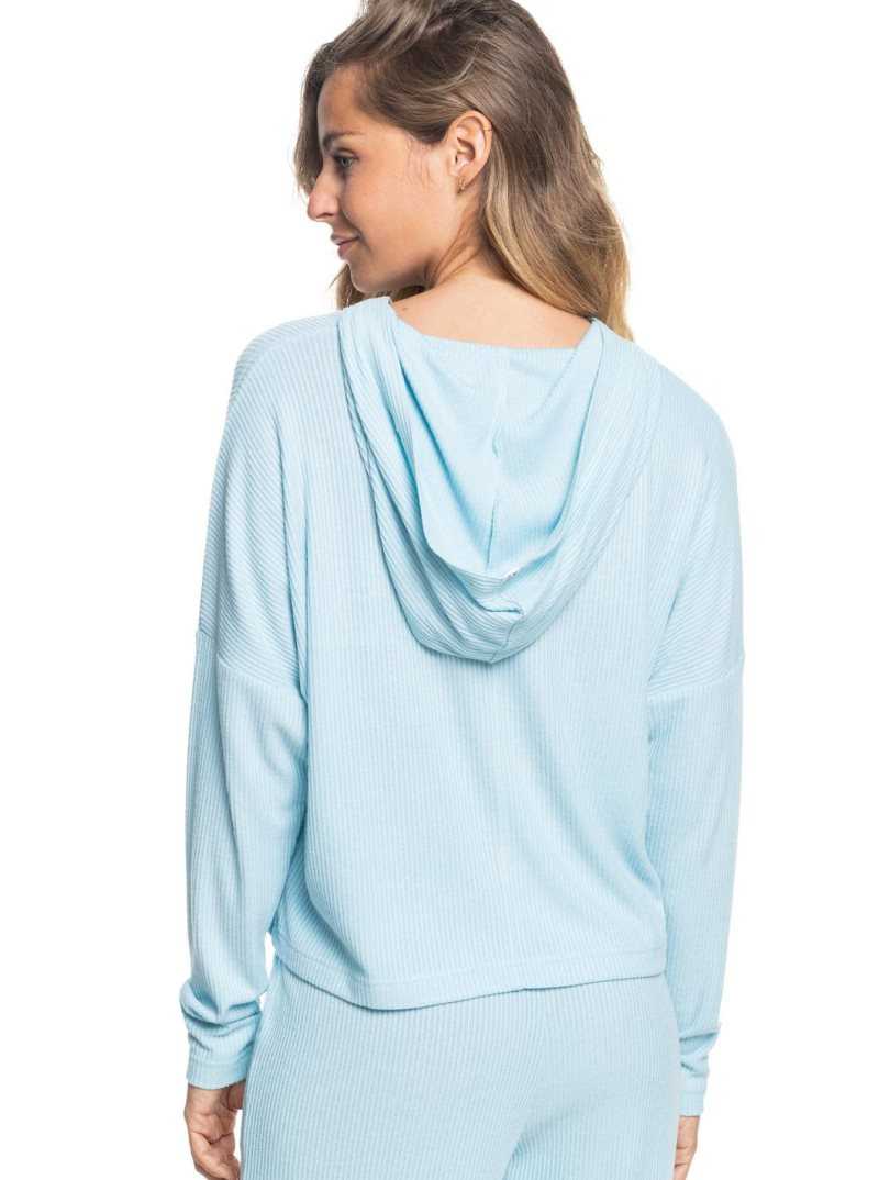 Cool Blue Roxy Sunday Morning Hoodie | CZDVPE039