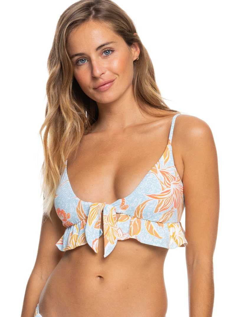 Cool Blue S Island Time Roxy Island In The Sun Triangle Bikini Top | ATYSZN476