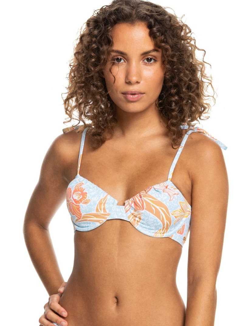 Cool Blue S Island Time Roxy Island In The Sun Underwired Bralette Bikini Top | QJLKCE630