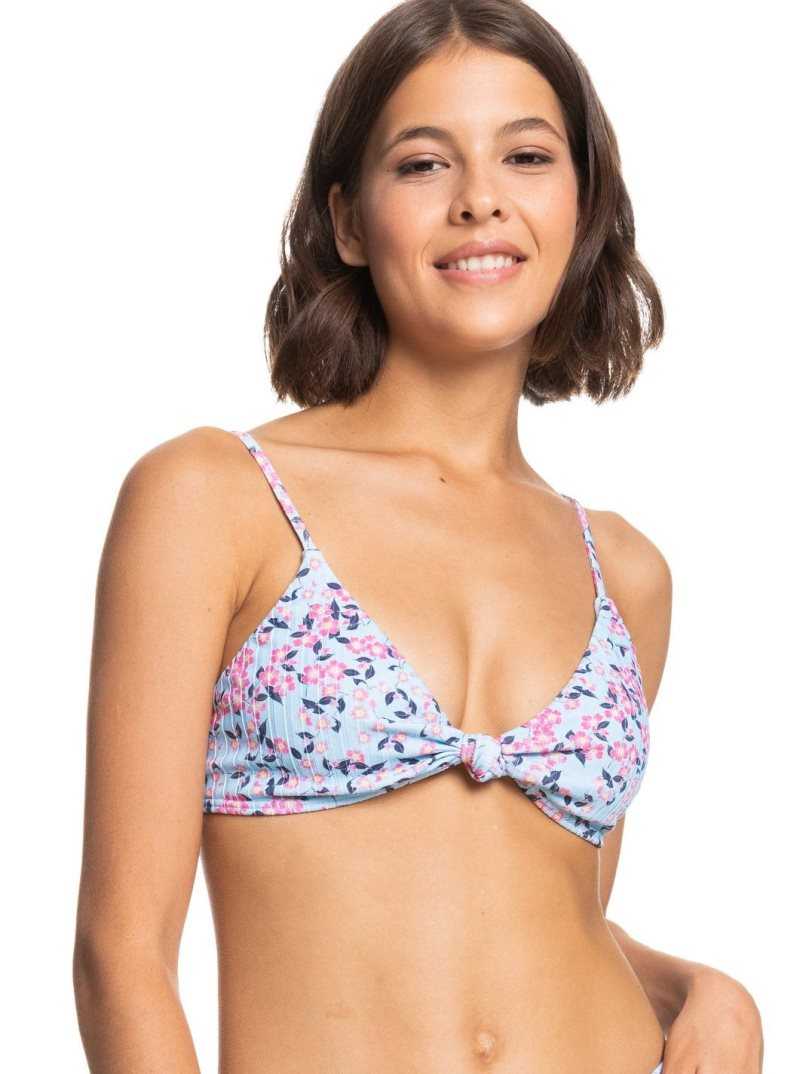 Cool Blue S Very Blossom Roxy Love Rib Monyca Triangle Bikini Top | VIEMYK237