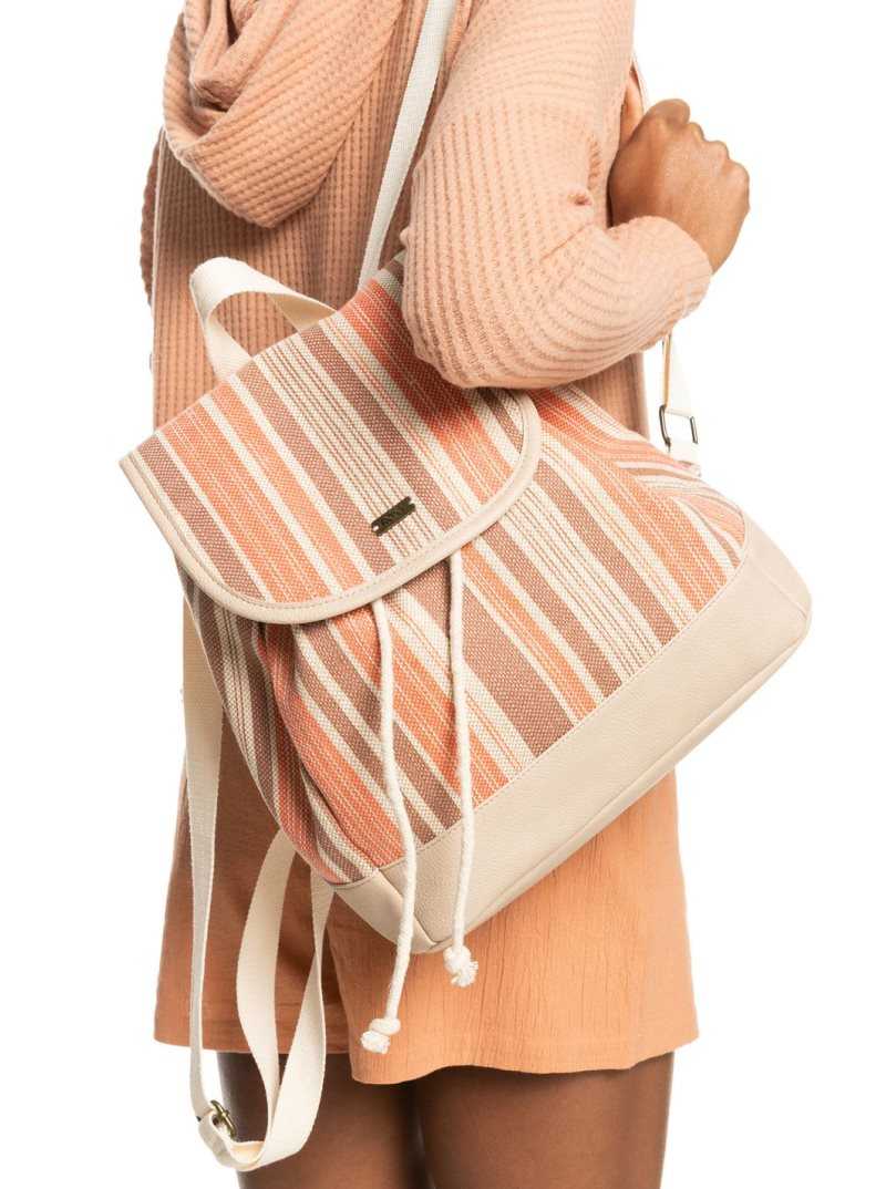 Cork Matak Stripe Roxy Banana Palm Backpack Beach Backpack | MHELDN164