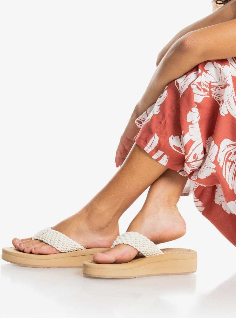 Cream Roxy Caillay Water-Friendly Sandals | FVLEHC604