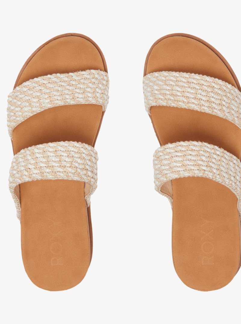 Cream Roxy Summer Breeze Sandals | OJDMHW869