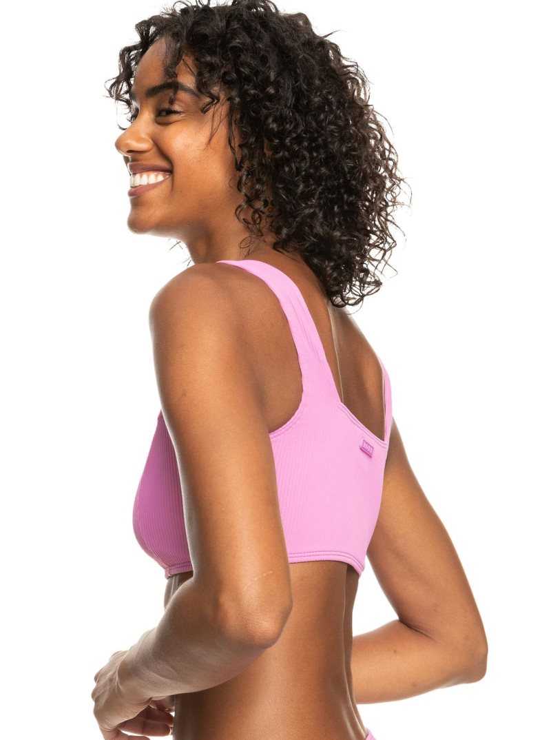 Cyclamen Roxy Active Rib Bralette Bikini Top | LMUYRK320