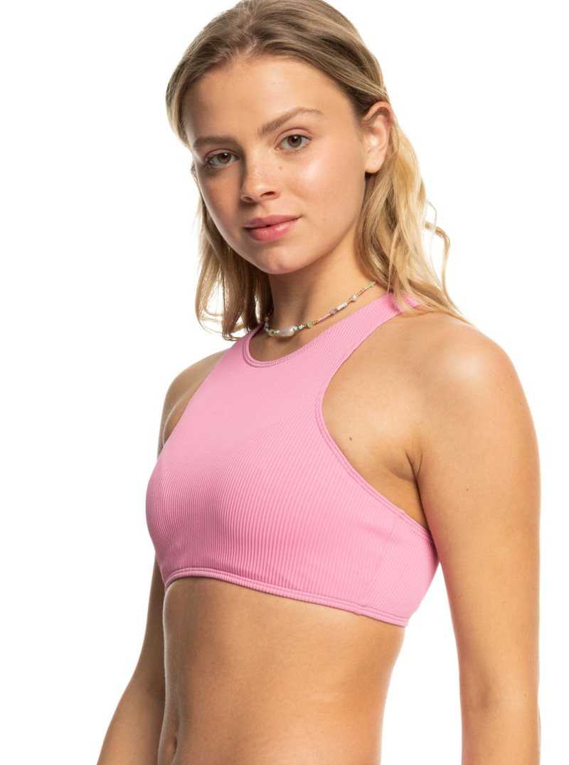 Cyclamen Roxy Active Rib Crop Top Bikini Top | ANRSME735