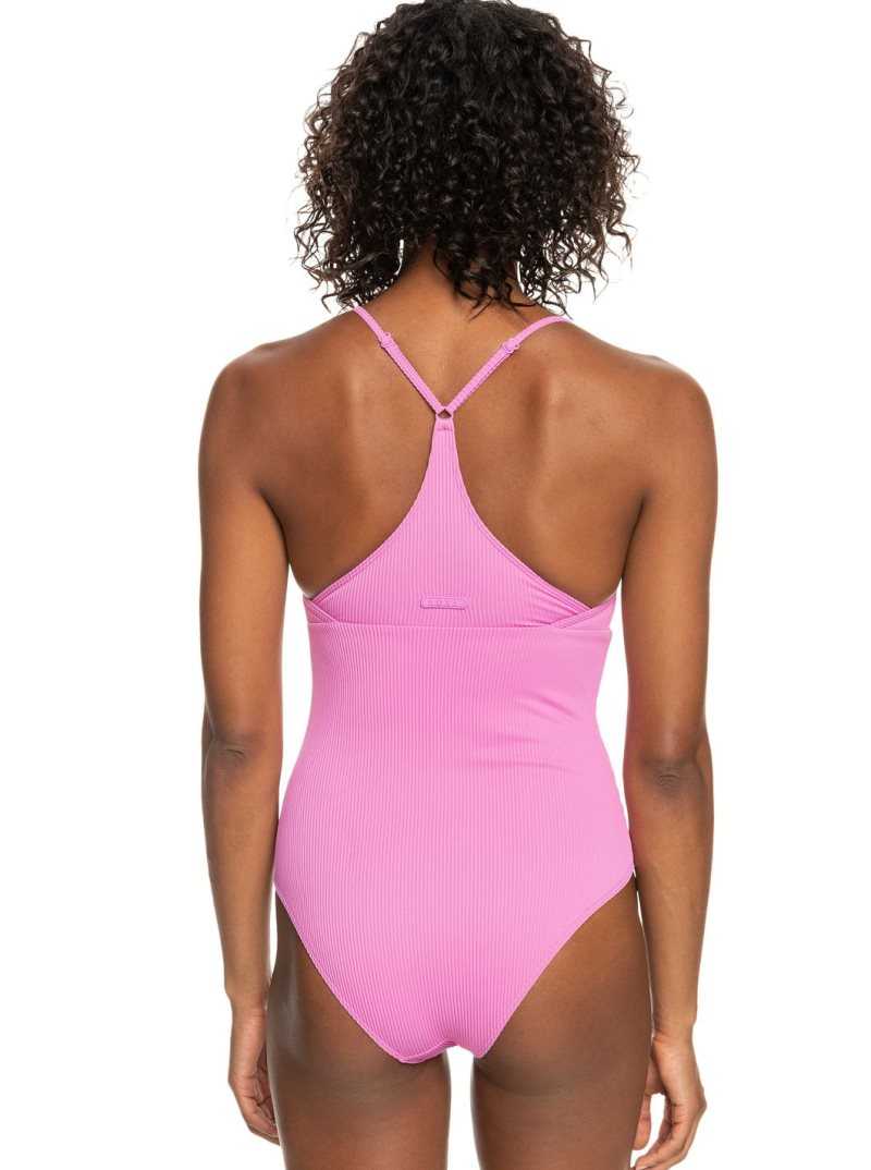 Cyclamen Roxy Active Rib One Piece Swimsuit | EXBMLD053