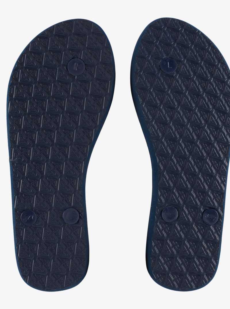 Dark Blue Roxy Viva Stamp Flip-Flops | YEKLSU591