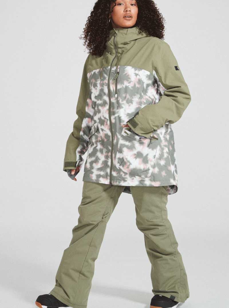 Deep Lichen Green Nimal Roxy Stated Insulated Snow Jacket | LZBHFC356