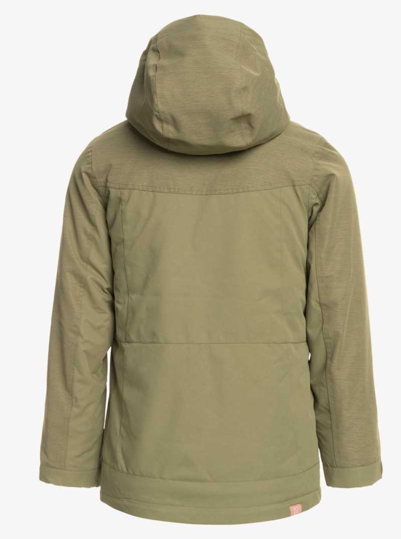 Deep Lichen Green Roxy 4-16 Presence Insulated Parka Snow Jacket | TEZMQB813