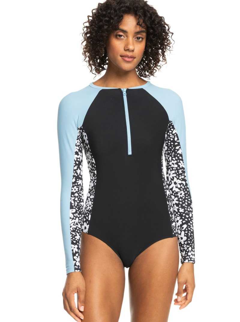 Dusk Blue Roxy New 1mm UPF 50 Long Sleeve One-Piece Swimsuit | EDHBIJ150