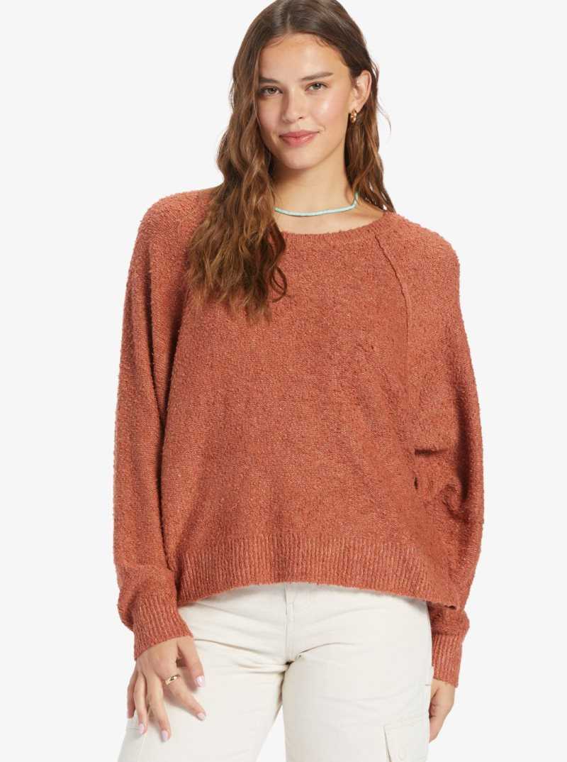 Etruscan Red Roxy Early Morning Crew Neck Sweater | HNGOIW928