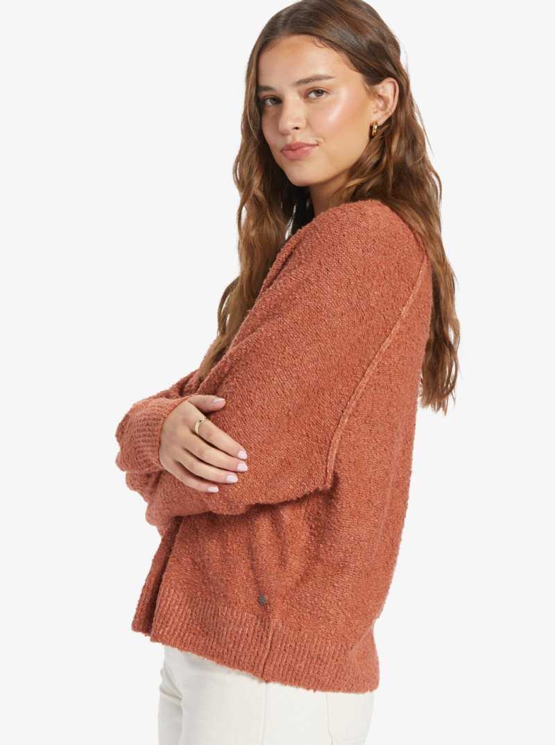 Etruscan Red Roxy Early Morning Crew Neck Sweater | HNGOIW928